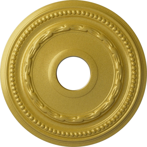 Ekena Millwork Federal Ceiling Medallion (Fits Canopies up to 8 1/2"), 15 3/8"OD x 3 5/8"ID x 1"P, Rich Gold CM15FERGS - main